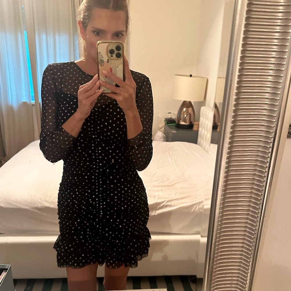 Sparkly rushed mini dress